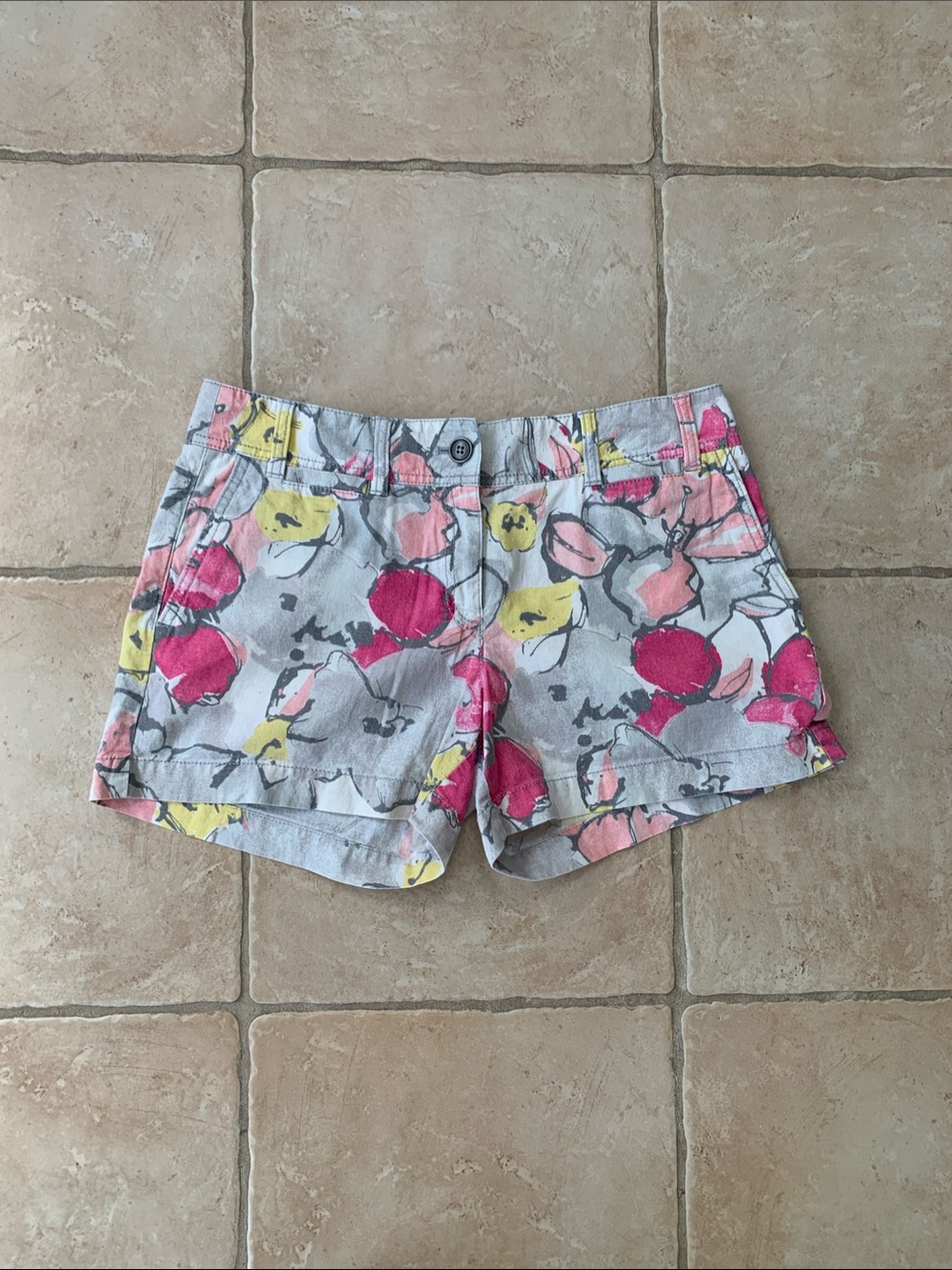 LOFT Floral Mid Rise Classic Shorts